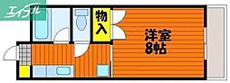アークハイツ富田町 1Kの間取図画像