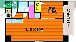 ピュア京橋 1LDKの間取図画像