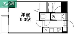 月光岡山市役所前 1Kの間取図画像