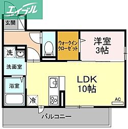 マリージョア 1LDKの間取図画像