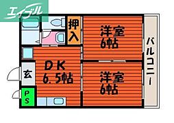グランドステータスティエラ 2DKの間取図画像