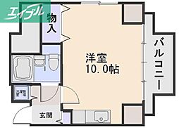 セシルタワー 1Kの間取図画像