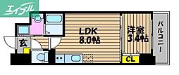 サーパスフォーシア大供 1LDKの間取図画像