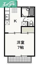 ジュネスT.OA 1Kの間取図画像