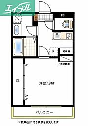 アロウル大元駅前 1Kの間取図画像