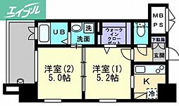 SWISS西川 2Kの間取図画像