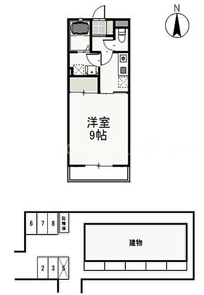 岡山県岡山市北区津島南2丁目(賃貸アパート1K・地下1階・29.81㎡)の写真 その2