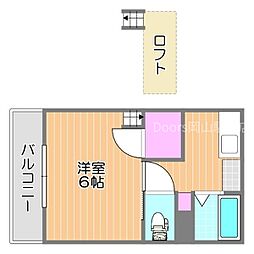 リトルハイム花尻五七号館 1Kの間取図画像
