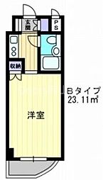 アルファ京町 1Kの間取図画像