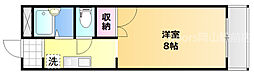 スカイアロー 1Kの間取図画像
