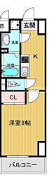 仮 野田マンションII 1Kの間取図画像