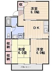 ゼフィール芳泉B 3DKの間取図画像