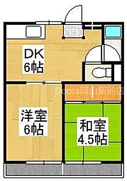 プロスペリーテ西古松A 2DKの間取図画像