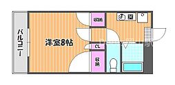 エスポアール北長瀬 1Kの間取図画像