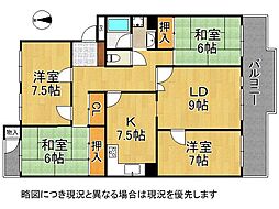 グリーンヒル光善寺住宅5号棟 4LDKの間取図画像