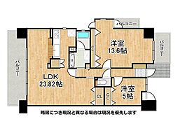 リバティパーク枚方B棟 2LDKの間取図画像