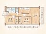 間取り：バルコニー南向きにつき日当り良好です！