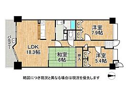 ふぁみーゆ寝屋川セントラルパークB棟 3LDKの間取図画像