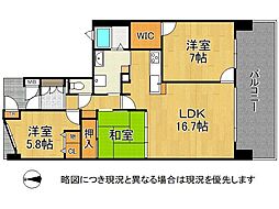 トーカンジェネラス香里丘ステラシティ 3LDKの間取図画像