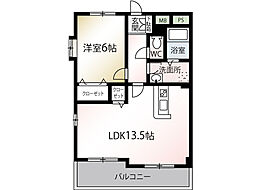 ヴィラエクセル 1LDKの間取図画像