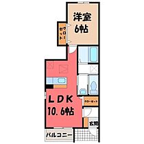 ヴィラ・大堀端 B  ｜ 栃木県栃木市平井町（賃貸アパート1LDK・1階・40.06㎡） その2