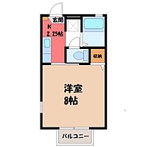 シャトーグランドハイム A  ｜ 栃木県小山市大字外城（賃貸アパート1K・2階・23.59㎡） その2