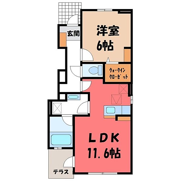 マニフィーク I ｜茨城県結城市大字結城(賃貸アパート1LDK・1階・44.82㎡)の写真 その2