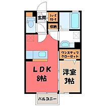 シャトー・デュ・ボヌール A  ｜ 茨城県結城市大字結城（賃貸アパート1LDK・2階・29.25㎡） その2