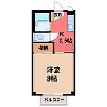 ラスターポイント PartII  ｜ 栃木県小山市駅東通り3丁目（賃貸アパート1K・1階・26.49㎡） その2