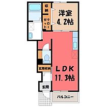 Noble Casa II  ｜ 栃木県小山市大字横倉新田（賃貸アパート1LDK・1階・37.76㎡） その2