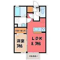 エルディオール  ｜ 栃木県栃木市片柳町1丁目（賃貸アパート1LDK・2階・29.44㎡） その2