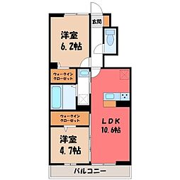 リンクベース 2 2LDKの間取図画像