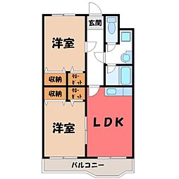 マンショングランチャイルド 2LDKの間取図画像