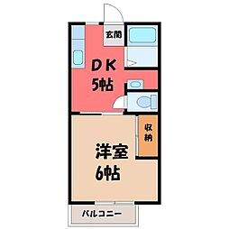 ハイツアデリータ 1DKの間取図画像