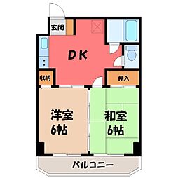 メゾン白銀556 2DKの間取図画像
