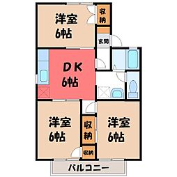 セジュール城南A 3DKの間取図画像