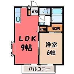 ルーアルハイツ 1LDKの間取図画像