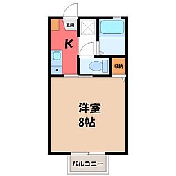 カーサ・オーチャード 1Kの間取図画像