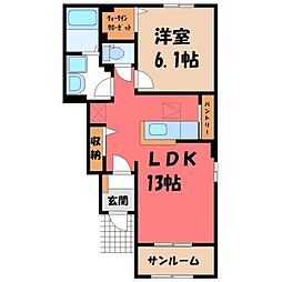 シェルビー2 1LDKの間取図画像