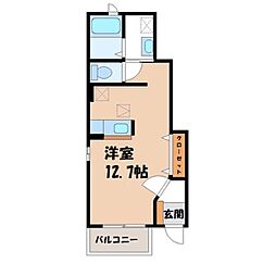 エレガンテ 1Kの間取図画像