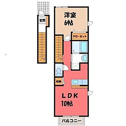 デイジーヒルズ2 1LDKの間取図画像