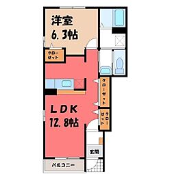 グラン・ポワールA 1LDKの間取図画像