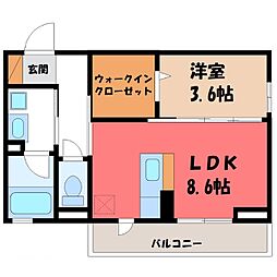 ディーアリビラ 1LDKの間取図画像