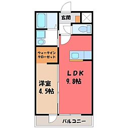 グレイスコート 1LDKの間取図画像