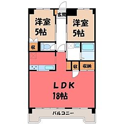 プレジデントマンション 2LDKの間取図画像