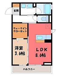ディーアリビラ 1LDKの間取図画像