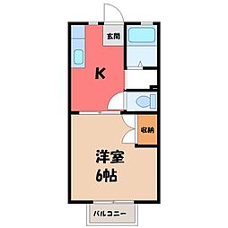 ハイツシャルマン 1Kの間取図画像