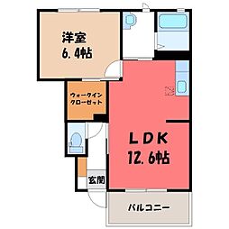 メゾン・トレゾールA 1LDKの間取図画像