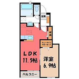 アンフィニ 1LDKの間取図画像