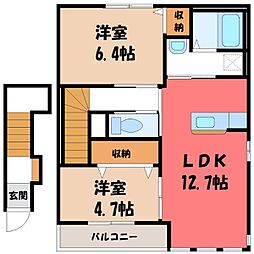 ボンシャンス2 2LDKの間取図画像